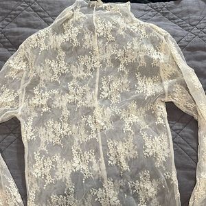 Free people intimately sheer floral long sleeve layering top